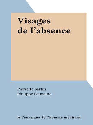 cover image of Visages de l'absence